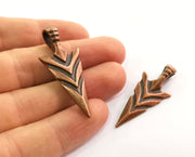 2 Copper Arrowhead Charms Antique Copper Plated Charms (47x20mm) G18636