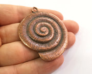 Copper Ammonite Charms Antique Copper Plated Charms (59x47mm)  G18639