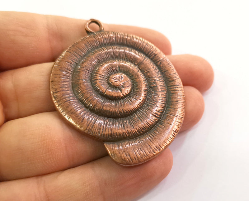 Copper Ammonite Charms Antique Copper Plated Charms (59x47mm)  G18639