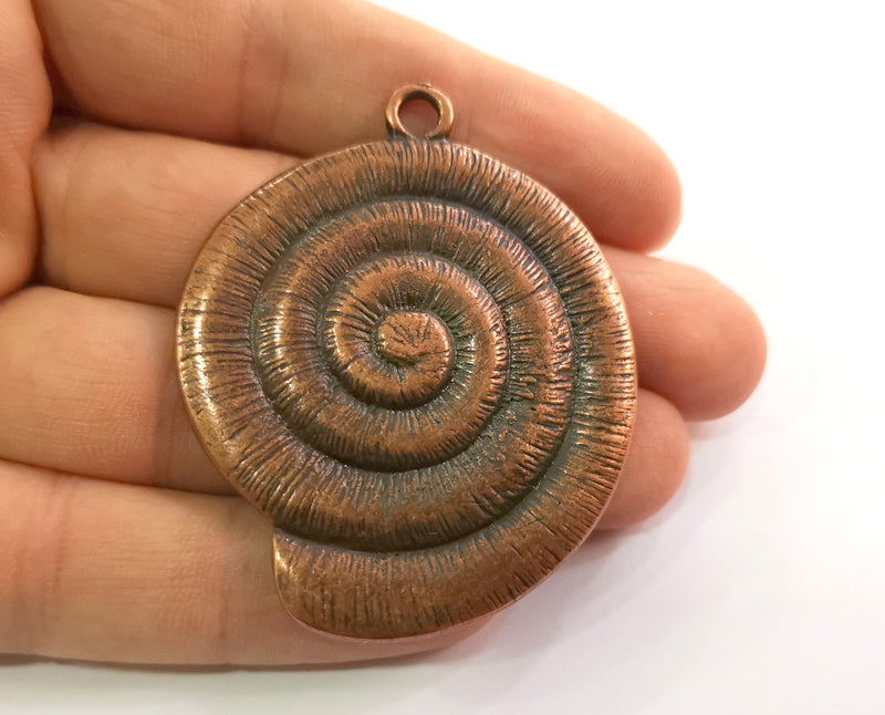Copper Ammonite Charms Antique Copper Plated Charms (59x47mm)  G18639