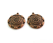 2 Copper Charms Antique Copper Plated Charms (29x25mm)  G18640