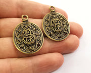 2 Antique Bronze Charms Connector Antique Bronze Plated Charms (37x25mm)  G18644