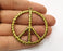 2 Hammered Peace Charms Antique Bronze Plated Charms (53x49mm)  G19228