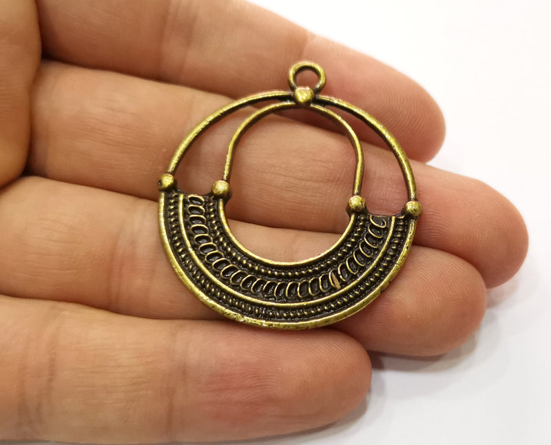 2 Antique Bronze Charms Antique Bronze Plated Charm (44x40mm) G19232