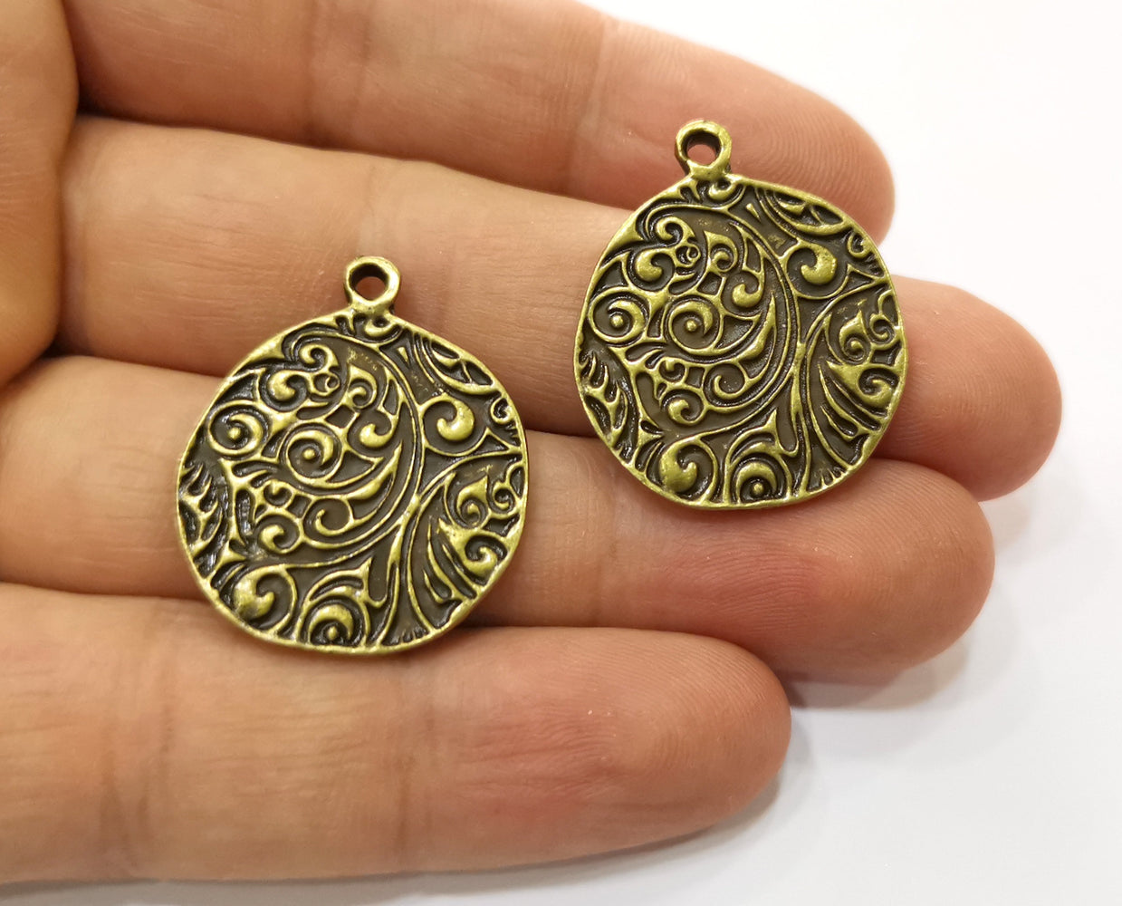 2 Antique Bronze Charms Antique Bronze Plated Charms (30x25mm)  G19238