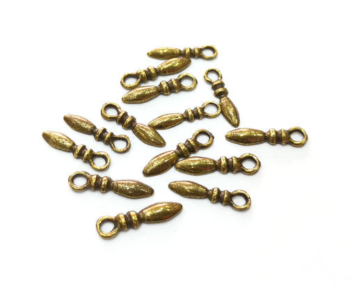20 Antique Bronze Charms Antique Bronze Plated Charms (19x4mm)  G19240