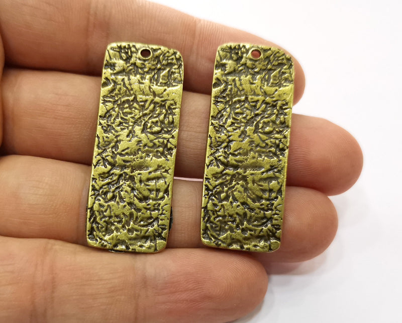2 Antique Bronze Charms Antique Bronze Plated Charms (45x17mm) G19241