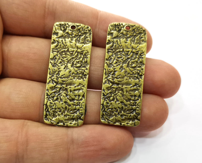2 Antique Bronze Charms Antique Bronze Plated Charms (45x17mm) G19241