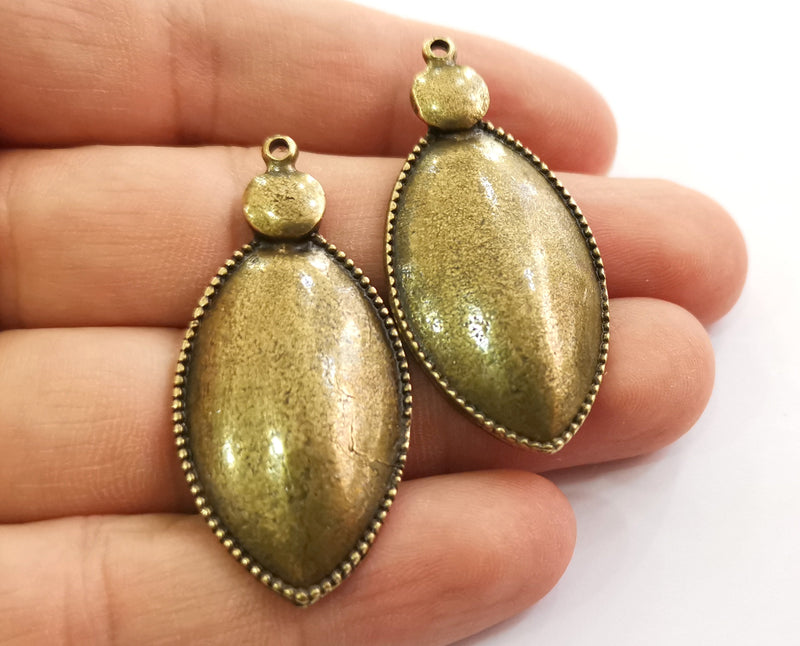2 Antique Bronze Charm Antique Bronze Charm (46x22mm) G18649