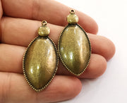 2 Antique Bronze Charm Antique Bronze Charm (46x22mm) G18649