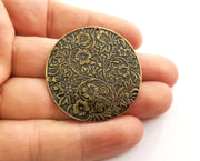 2 Antique Bronze Flowers Charms Antique Bronze Plated Charms (42mm) G18651