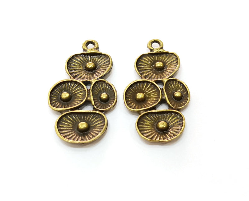 2 Reef Charms Antique Bronze Plated Charms (34x18mm) G19247