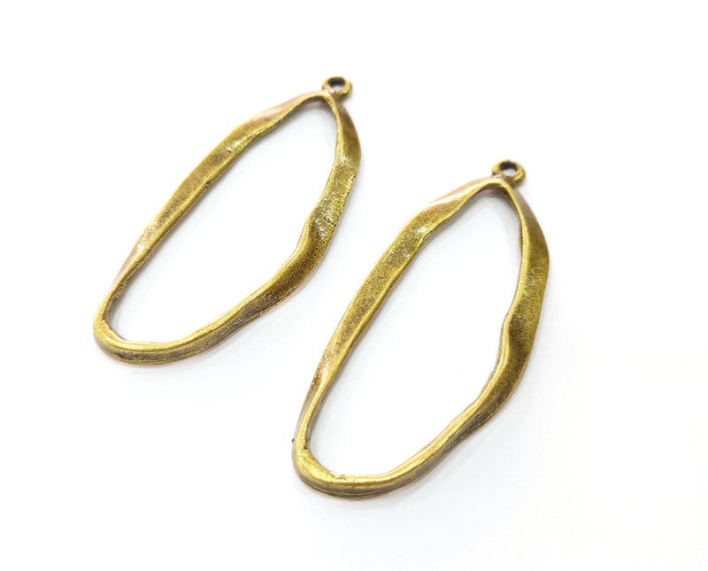 2 Antique Bronze Charms Antique Bronze Plated Charms (64x26mm)  G19249