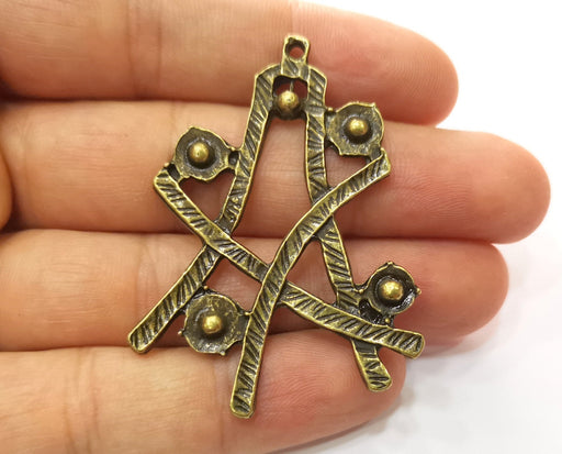 2 Antique Bronze Charms Antique Bronze Plated Charms (53x41mm)  G19250