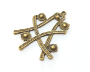 2 Antique Bronze Charms Antique Bronze Plated Charms (53x41mm)  G19250