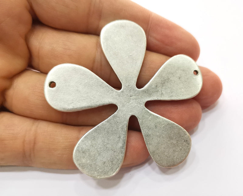 Flower Charms Connector Antique Silver Plated Charms (61mm)  G18668