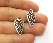 10 Silver Charms Antique Silver Plated Charms (24x13mm)  G18669
