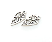 10 Silver Charms Antique Silver Plated Charms (24x13mm)  G18669