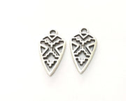 10 Silver Charms Antique Silver Plated Charms (24x13mm)  G18669