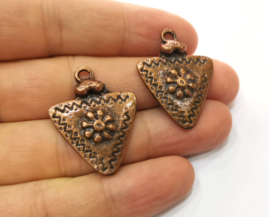 2 Copper Charms Antique Copper Plated Charms (33x25mm)  G18670
