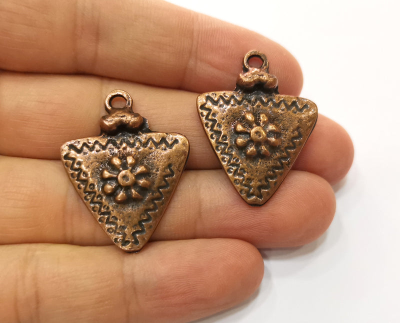 2 Copper Charms Antique Copper Plated Charms (33x25mm)  G18670