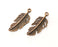 4 Feather Charms Antique Copper Plated Charms (39x15mm)  G18671