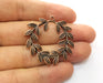 2 Leaf Charms Antique Copper Plated Charms (38mm)  G18672