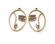 2 Copper Charms Antique Copper Plated Charms (40x26mm)  G18673