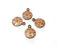 10 Hammered Round Charms Antique Copper Plated Charms (15x11mm)  G18674