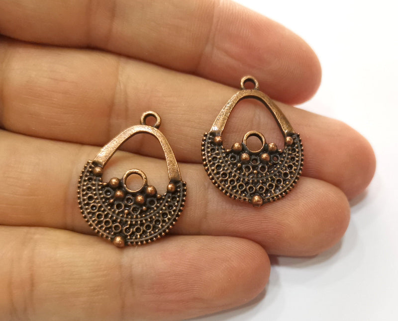 5 Copper Charms Antique Copper Plated Charms (27x20mm)  G18677