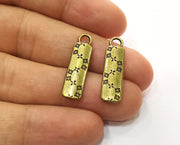 5 Antique Bronze Charms Antique Bronze Plated Charms (Both Side Same)  (27x7mm) G19255
