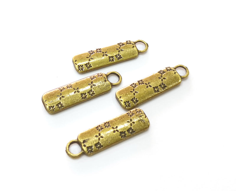 5 Antique Bronze Charms Antique Bronze Plated Charms (Both Side Same)  (27x7mm) G19255