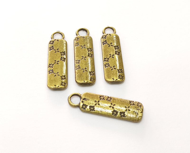 5 Antique Bronze Charms Antique Bronze Plated Charms (Both Side Same)  (27x7mm) G19255