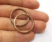 5 Copper Circle Connector Antique Copper Plated Circle (28x27mm) G19266