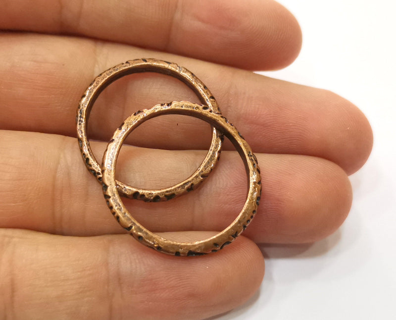 5 Copper Circle Connector Antique Copper Plated Circle (28x27mm) G19266
