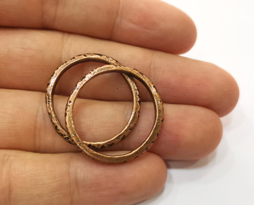 5 Copper Circle Connector Antique Copper Plated Circle (28x27mm) G19266