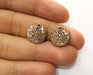 5 Flower Charms Antique Copper Plated Charms (15mm)  G18683