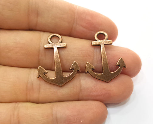 8 Anchor Charms Antique Copper Plated Charms (27x21mm) G18685