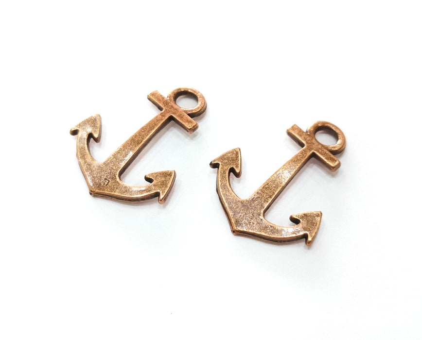 8 Anchor Charms Antique Copper Plated Charms (27x21mm) G18685
