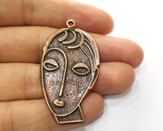2 Copper Charms Antique Copper Plated Charms (53x28mm)  G18686