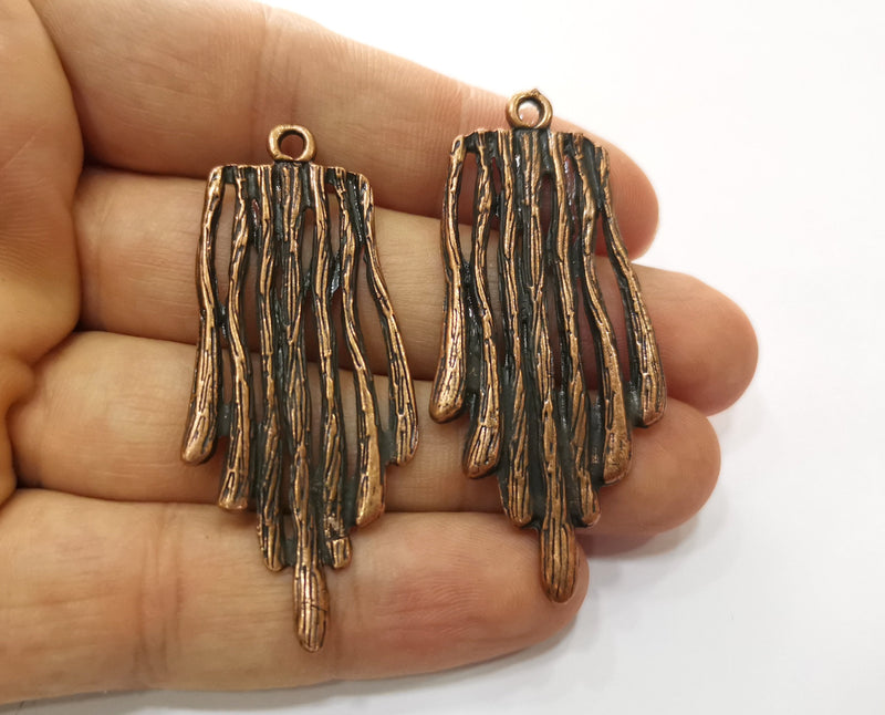 2 Copper Stalactites Charms Antique Copper  Plated Charms (57x25mm) G18689