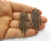 2 Copper Stalactites Charms Antique Copper  Plated Charms (57x25mm) G18689
