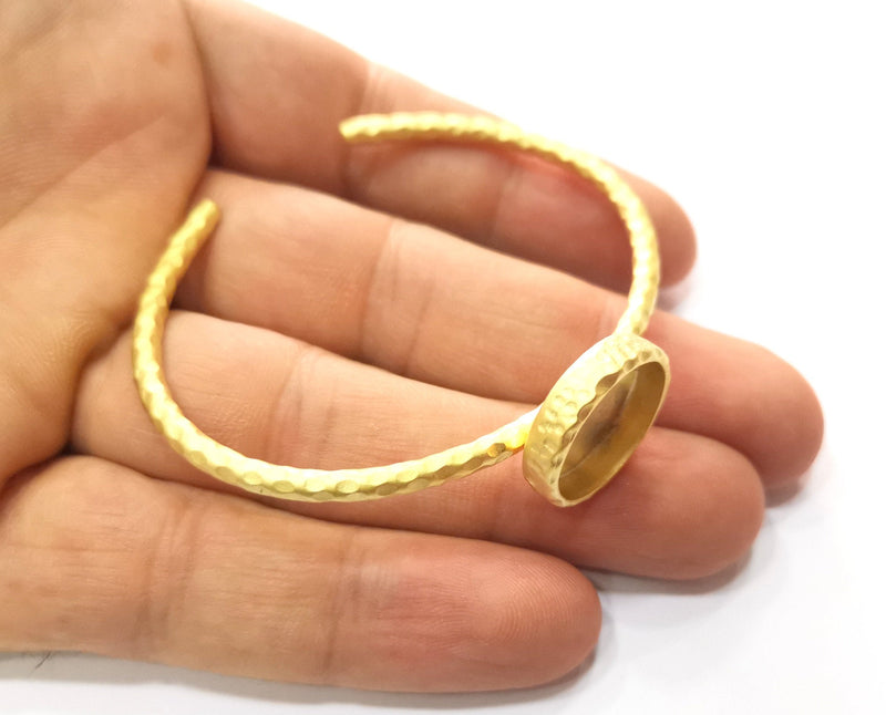 Matte Gold Hammered Bracelet Blanks Settings Cuff Blanks Resin Blank İnlay Blank Adjustable Bracelet Gold Plated Bracelet (16 mm ) G18694