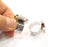 Silver Ring Blank Base Bezel Settings Shiny Silver Cabochon Base Mountings Adjustable Resin Ring (18x13mm Blank)  G18697