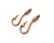 2 Copper Hook Charms Antique Copper Plated Charms (36x13mm) G18704