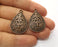 2 Teardrop Charms Antique Copper Plated Charms (33x22mm)  G18705