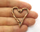 2 Heart Charms Antique Copper Plated Charms (40x34mm) G18707