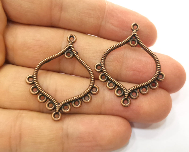 4 Copper Charms Connector Antique Copper Plated Charms (36x30mm)  G18710