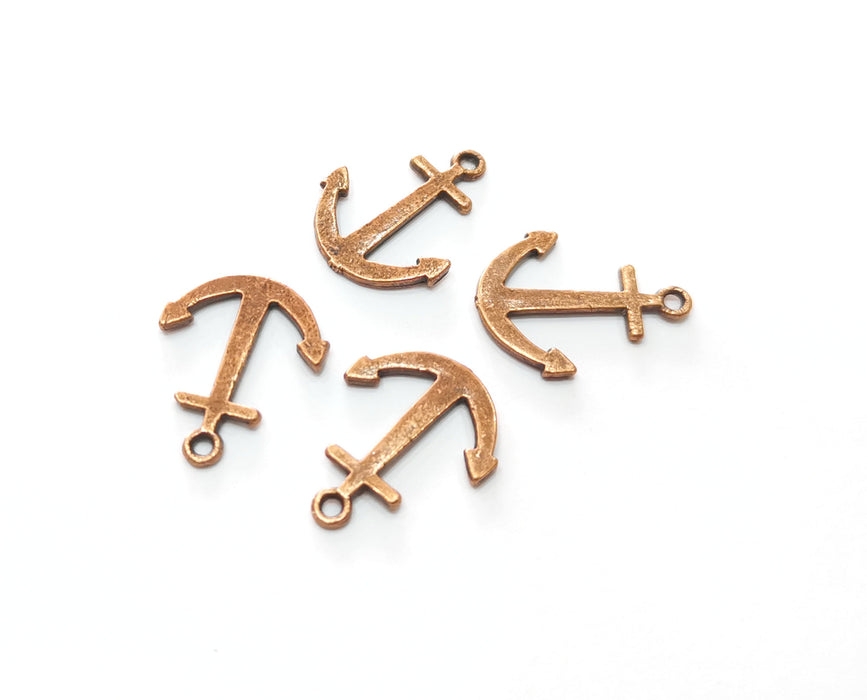 10 Anchor Charms Antique Copper Plated Charms (21x16mm) G18711