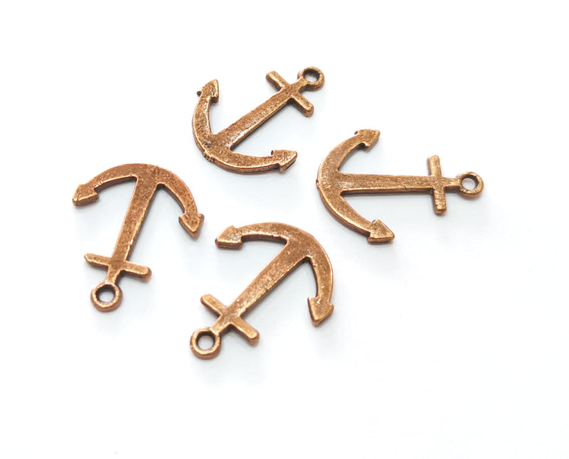 10 Anchor Charms Antique Copper Plated Charms (21x16mm) G18711